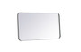Soft Corner Metal Rectangular Mirror 20X36 Inch In Silver "MR802036S"
