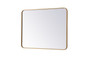 Soft Corner Metal Rectangular Mirror 27X36 Inch In Brass "MR802736BR"
