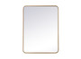 Soft Corner Metal Rectangular Mirror 27X36 Inch In Brass "MR802736BR"