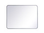 Soft Corner Metal Rectangular Mirror 27X36 Inch In Silver "MR802736S"