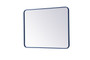 Soft Corner Metal Rectangular Mirror 27X36 Inch In Blue "MR802736BL"