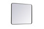 Soft Corner Metal Rectangular Mirror 30X36 Inch In Black "MR803036BK"