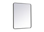 Soft Corner Metal Rectangular Mirror 30X36 Inch In Black "MR803036BK"