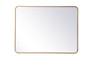 Soft Corner Metal Rectangular Mirror 30X40 Inch In Brass "MR803040BR"