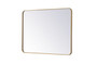 Soft Corner Metal Rectangular Mirror 30X40 Inch In Brass "MR803040BR"