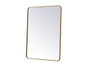 Soft Corner Metal Rectangular Mirror 30X40 Inch In Brass "MR803040BR"