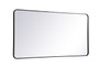 Soft Corner Metal Rectangular Mirror 30X60 Inch In Black "MR803060BK"