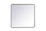 Soft Corner Metal Rectangular Mirror 36X36 Inch In Black "MR803636BK"