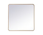 Soft Corner Metal Rectangular Mirror 36X36 Inch In Brass "MR803636BR"