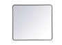 Soft Corner Metal Rectangular Mirror 36X40 Inch In Black "MR803640BK"