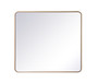 Soft Corner Metal Rectangular Mirror 36X40 Inch In Brass "MR803640BR"