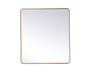 Soft Corner Metal Rectangular Mirror 36X40 Inch In Brass "MR803640BR"