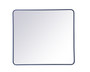 Soft Corner Metal Rectangular Mirror 36X40 Inch In Blue "MR803640BL"