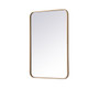 Soft Corner Metal Rectangular Mirror 20X30 Inch In Brass "MR802030BR"