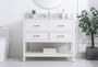 42 Inch Single Bathroom Vanity In White With Backsplash "VF19042WH-BS"