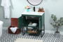 30 Inch Single Bathroom Vanity In Green With Backsplash "VF42530MGN-BS"