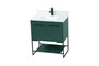 30 Inch Single Bathroom Vanity In Green With Backsplash "VF42530MGN-BS"