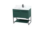 36 Inch Single Bathroom Vanity In Green With Backsplash "VF42536MGN-BS"