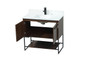 36 Inch Single Bathroom Vanity In Walnut With Backsplash "VF42536MWT-BS"