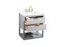 30 Inch Single Bathroom Vanity In Grey With Backsplash "VF19230GR-BS"