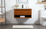 36 Inch Single Bathroom Vanity In Teak With Backsplash "VF43536MTK-BS"