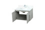 30 Inch Single Bathroom Vanity In Concrete Grey With Backsplash "VF44530MCG-BS"