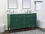 60 Inch Double Bathroom Vanity In Green "VF12560DGN"