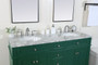 60 Inch Double Bathroom Vanity In Green "VF12560DGN"