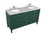 60 Inch Double Bathroom Vanity In Green "VF12560DGN"