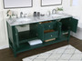 72 Inch Double Bathroom Vanity In Green "VF27072DGN"