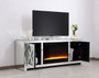 Raiden 59 Inch Led Mirrored Tv Cabinet With Crystal Fireplace "MF98904-F2"