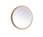 Pier 18 Inch Led Mirror With Adjustable Color Temperature 3000K/4200K/6400K In Brass "MRE6018BR"