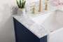 36 Inch Single Bathroom Vanity In Blue With Backsplash "VF60236BL-BS"