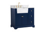 36 Inch Single Bathroom Vanity In Blue With Backsplash "VF60236BL-BS"