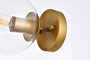 Mimi Six Inch Dual Flush Mount And Bath Sconce In Brass With Clear Glass "LD2450BR"