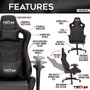 "RTA-TS83-BK" Techni Sport Ts-83 Ergonomic High Back Racer Style Pc Gaming Chair, Black