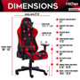 "RTA-TS90-RED" Techni Sport Ts-90 Office-Pc Gaming Chair, Red