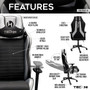 "RTA-TS62C-SIL" Techni Sport Ergonomic Racing Style Gaming Chair - Silver