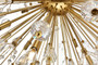 Vera 38 Inch Crystal Starburst Round Pendant In Gold "2500D38SG"