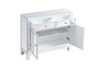 38 Inch Mirrored Nightstand In White "MF72002WH"