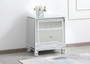 21 Inch Mirrored Nightstand In White "MF72016WH"
