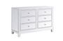 48 Inch Mirrored Six Drawer Cabinet In White "MF72017WH"