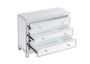 40 Inch Mirrored Three Drawer Cabinet In White "MF72019WH"