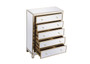 34 Inch Mirrored Five Drawer Cabinet In Gold "MF72026G"
