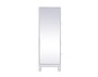 34 Inch Mirrored Five Drawer Cabinet In White "MF72026WH"