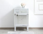 18 Inch Mirrored Nightstand In White "MF72035WH"