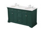 60 Inch Double Bathroom Vanity Set In Green "VF53060DGN"