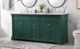 72 Inch Double Bathroom Vanity Set In Green "VF53072DGN"
