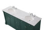 72 Inch Double Bathroom Vanity Set In Green "VF53072DGN"