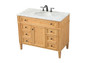 42 Inch Single Bathroom Vanity In Natural Wood "VF12542NW"
